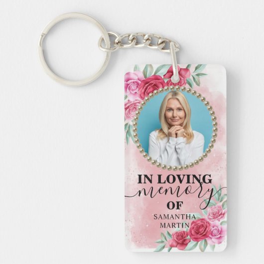 Burgundy Blush Celebration of life Gift Sleutelhan Sleutelhanger (Voorkant)