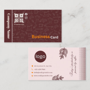 Burgundy Blush Coffee Cafe Zakelijke Kaart Visitekaartje