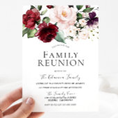 Burgundy Blush Cream Waterverf Family Reunion Kaart