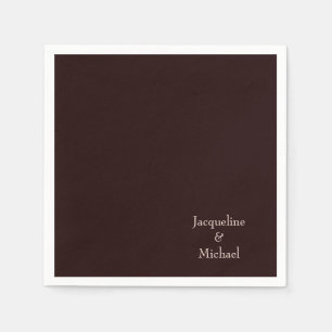 Burgundy Blush Custom Couple Names Wedding Servet