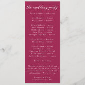 Burgundy Blush Dusty Blue Elegant Floral Programmakaart (Achterkant)