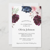 Burgundy Blush Elegant Floral Vrijgezellenfeest Kaart (Voorkant)