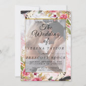 Burgundy Blush Elegant Vellum Wedding Invitation Kaart (Voorkant)