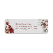 Burgundy Blush en White Roses Weddenschap Label (Voorkant)