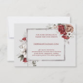 Burgundy, Blush en White Roses Weddenschap RSVP Kaartje (Voorkant)