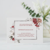 Burgundy, Blush en White Roses Weddenschap RSVP Kaartje (Staand voorkant)