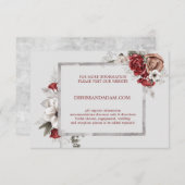 Burgundy, Blush en White Roses Weddenschap RSVP Kaartje (Voorkant / Achterkant)
