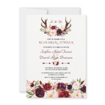 Burgundy Blush Floral Antlers repetitie