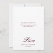 Burgundy Blush Floral Botanical Photo Wedding Bedankkaart (Achterkant)