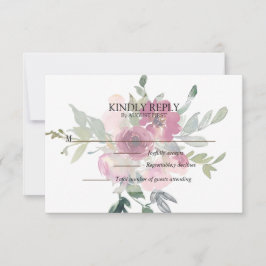 Burgundy & Blush floral bouquet Weddenschap RSVP Kaartje