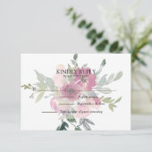 Burgundy & Blush floral bouquet Wedding RSVP Card (Staand voorkant)