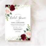 Burgundy Blush Floral Bridal Shower Kaart<br><div class="desc">Burgundy Blush Floral Bridal Shower Invitation We hebben ook veel andere uitnodigingen en collecties.</div>