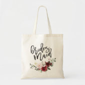 Burgundy Blush floral bridesmaid giften Tote Bag (Voorkant)