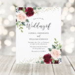 Burgundy & Blush Floral Budget Weddenschap<br><div class="desc">Burgundy & Blush Floral Budget Weddenschap</div>