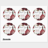 Burgundy Blush Floral Butterflies Princess Favor Ronde Sticker (Vel)
