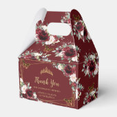 Burgundy Blush Floral Butterflies Quinceañera Bedankdoosjes (Achterkant)