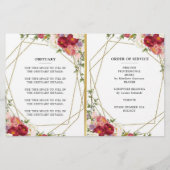 Burgundy Blush Floral Celebration Program (Achterkant)