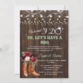 Burgundy Blush Floral Cowboy Boots, na I DO BBQ Kaart (Voorkant)