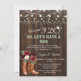 Burgundy Blush Floral Cowboy Boots, na I DO BBQ Kaart