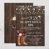 Burgundy Blush Floral Cowboy Boots, na I DO BBQ Kaart (Voorkant / Achterkant)