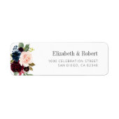 burgundy blush floral custom address label (Voorkant)