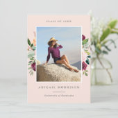 Burgundy Blush Floral Fotogradatie Party Kaart (Staand voorkant)