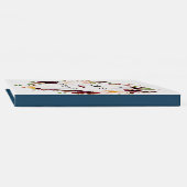 Burgundy Blush Floral Geometric Navy Guest Book Gastenboek (Rug)