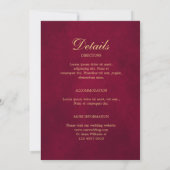 Burgundy Blush Floral Geometric Wedding Kaart (Achterkant)