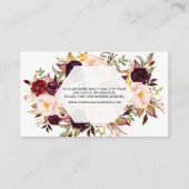 Burgundy Blush Floral Geometric Wedding Website Informatiekaartje (Voorkant)