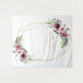 Burgundy Blush Floral Gold Birthday Foto Prop Wandkleed (Voorkant (horizontaal))