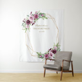 Burgundy Blush Floral Gold Birthday Foto Prop Wandkleed (In situ)