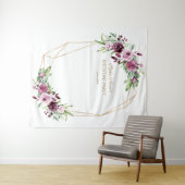 Burgundy Blush Floral Gold Birthday Foto Prop Wandkleed (In Situ (horizontaal))