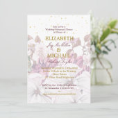 Burgundy Blush Floral Gold Elegant Chic Wedding Kaart (Staand voorkant)