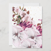 Burgundy Blush Floral Gold Elegant Chic Wedding Kaart (Achterkant)