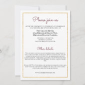 Burgundy Blush Floral Gold in één huwelijk Kaart (Achterkant)