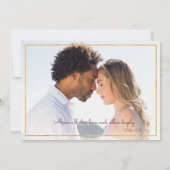 Burgundy Blush Floral Gold Photo Modern Wedding Kaart (Achterkant)