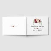 Burgundy Blush Floral Handwriting Wedding Planner Gastenboek (Volledig)