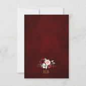 Burgundy Blush Floral Modern Geometric RSVP Kaartje (Achterkant)