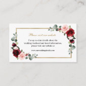 Burgundy Blush Floral Modern Geometric Website Informatiekaartje (Voorkant)