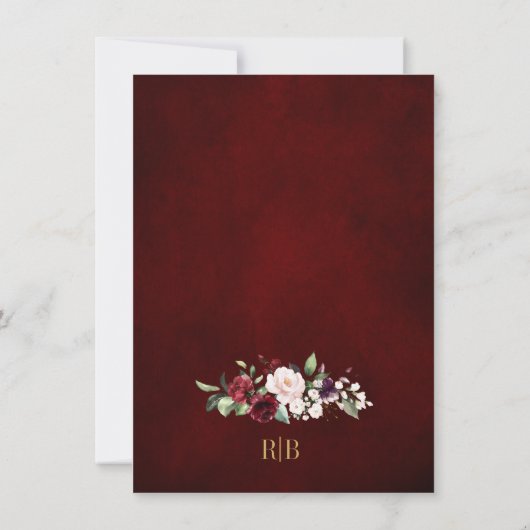 Burgundy Blush Floral Modern Geometric Wedding (Achterkant)