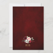 Burgundy Blush Floral Modern Geometric Wedding Kaart (Achterkant)