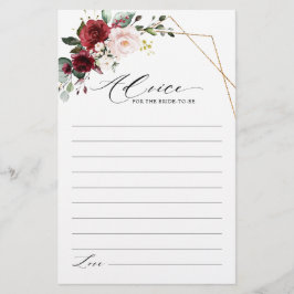 Burgundy Blush Floral Modern Vrijgezellenfeest Adv