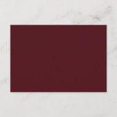 Burgundy Blush Floral Modern Wedding Reception Informatiekaartje (Achterkant)