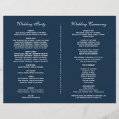 Burgundy Blush Floral Navy Blue Wedding Program Flyer (Achterkant)
