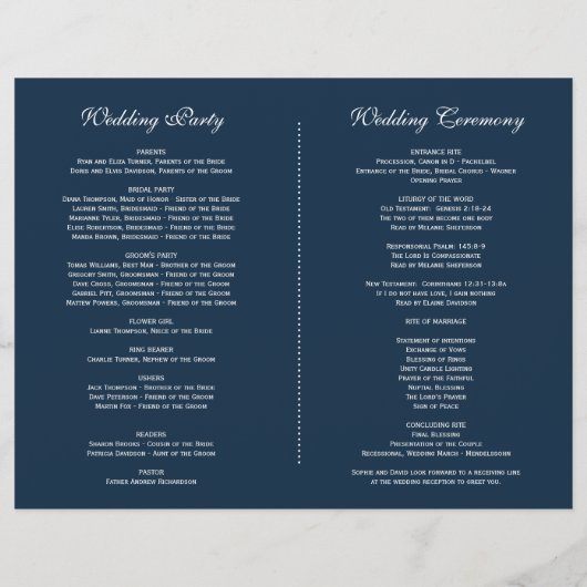 Burgundy Blush Floral Navy Blue Wedding Program Flyer (Achterkant)