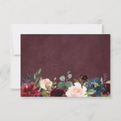 Burgundy Blush Floral Paisley Lace Wedding RSVP (Achterkant)