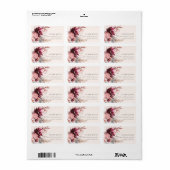 Burgundy Blush Floral Pampas Grass Adres Etiket (Full Sheet)