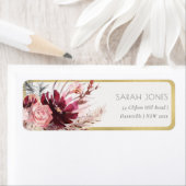 Burgundy Blush Floral Pampas Grass Adres Label (Insitu)