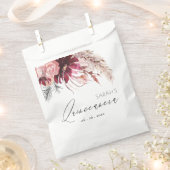 Burgundy Blush Floral Pampas Grass Quinceanera Bedankzakje (Geknipt)