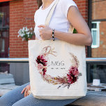 Burgundy Blush Floral Pampas Grass Wedding Tote Bag<br><div class="desc">Als u nog meer aanpassingen nodig hebt,  kunt u mij op yellowfebstudio@gmail.com vrij klikken.</div>